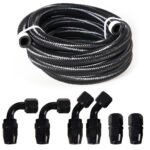10/16/20FT 6AN CPE Fuel line Hose Braided Nylon Stainless Steel Oil Gas - Ảnh 2