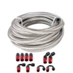 10/16/20FT 6AN CPE Fuel line Hose Braided Nylon Stainless Steel Oil Gas - Ảnh 24