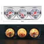 2'' 52mm Mechanical Chrome Triple Gauge Set Water Temp Oil Pressure Volt Meter - Billede 9