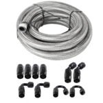 10/16/20FT 6AN CPE Fuel line Hose Braided Nylon Stainless Steel Oil Gas - Ảnh 22