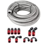 10/16/20FT 6AN CPE Fuel line Hose Braided Nylon Stainless Steel Oil Gas - Ảnh 21