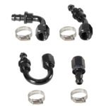 2PCS 4AN 6AN 8AN 10AN 12AN 0°/45°/90°/180° Push Lock Hose End Fitting Fuel Line Adaptor - Ảnh 5