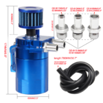 Baffled Oil Catch Can Kit Reservoir Tank with Breather Filter — изображение 2