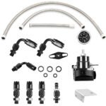 Universal Red Adjustable Fuel Pressure Regulator Kit Oil 0-100psi Gauge -6AN - 圖片 2