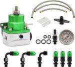 Universal Red Adjustable Fuel Pressure Regulator Kit Oil 0-100psi Gauge -6AN - 圖片 13