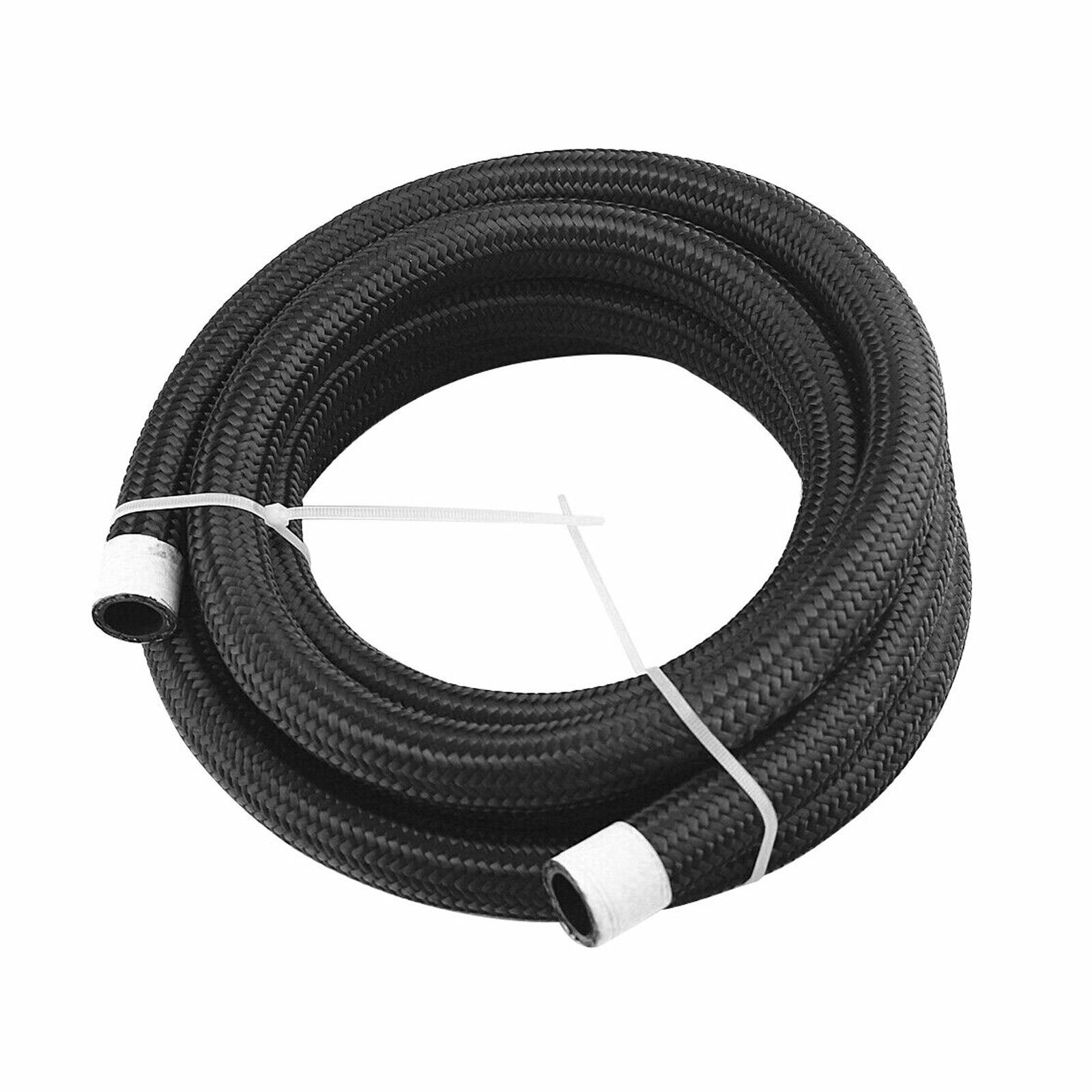 s-l1600_1_50612708-7951-4ac1-a597-234b4934f341 Black Fuel Hose Oil Gas Line AN4-AN6-AN8-AN10-AN12 Nylon/Stainless Steel Braided - Image 1