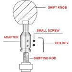 GSTP Car Silver Tone Gear Shift Knob Adapter Fit for Non Threaded Shifter - Сурет 2