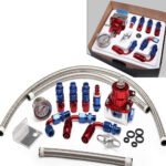Universal Red Adjustable Fuel Pressure Regulator Kit Oil 0-100psi Gauge -6AN - 圖片 3