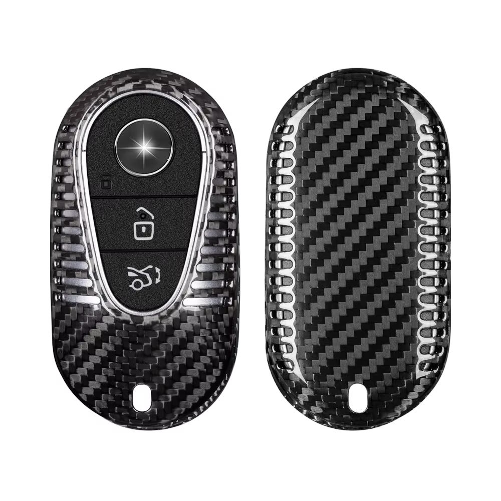 23ed700b28e2f50aa2767ef545e63de7.png T-carbon Real Carbon Fiber Key Fob Cover Compatible with Mercedes Benz — изображение 1