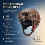 Retro German Motorcycle Half Helmet DOT Certified - I06 - Image 4