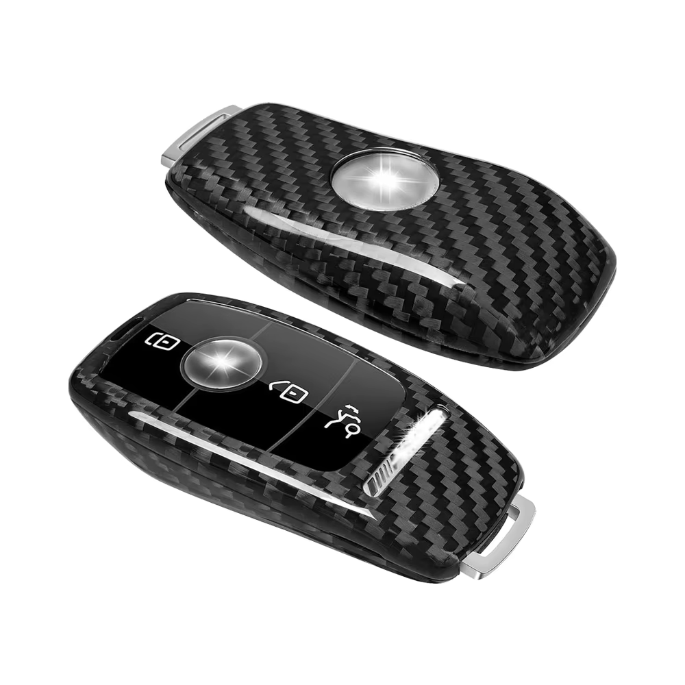 dda7eded35f79cc21845793abffb0801.png T-carbon Real Carbon Fiber Key Fob Cover Compatible with Mercedes Benz. - 圖片 1