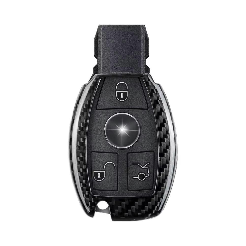 fd2518c35be0565942a027df15988802.png T-carbon Real Carbon Fiber Key Fob Cover Compatible with Mercedes Benz - 圖片 1